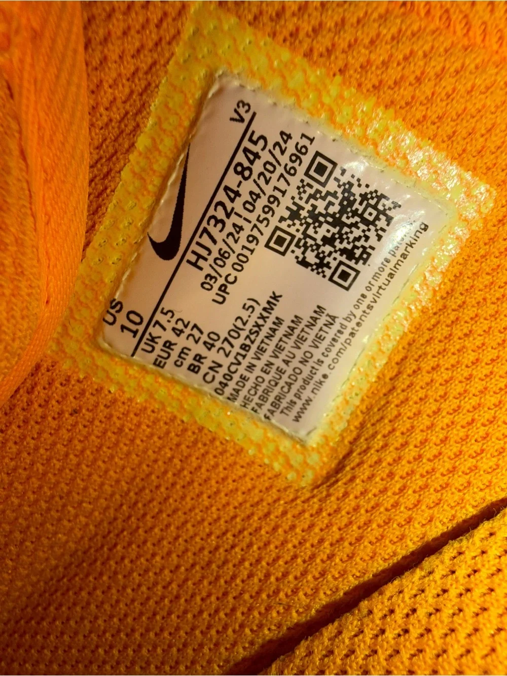 Nike Air Force 1 ‘07 Low - Vibrant Yellow Orange Men’s size 10